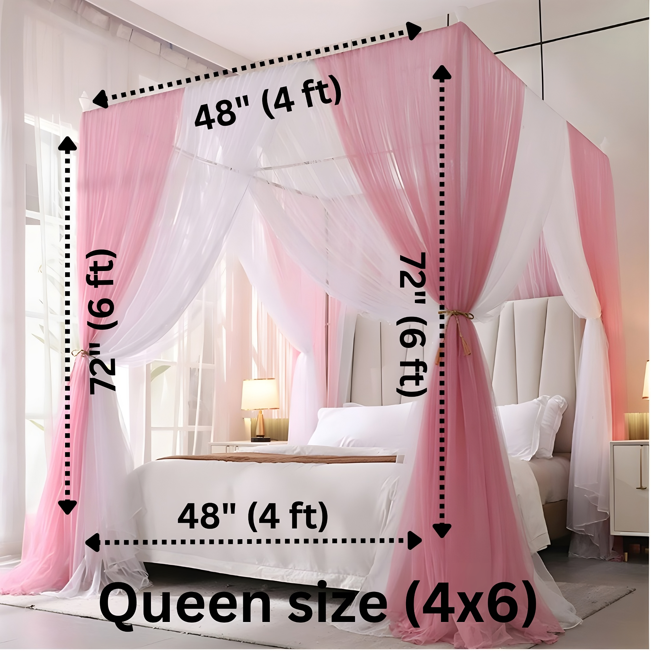Palace Mosquito Net Indoor Outdoor 4 Gate Tents Decoration Soft fabric Cotton Washable
