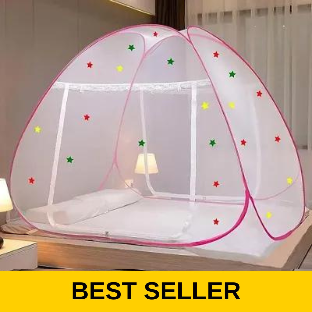 Polyester Adults Washable Mosquito net(Machhardani) Double bed free Size) 6×6 foldable Mosquito Net (Multicfolor, Tent)