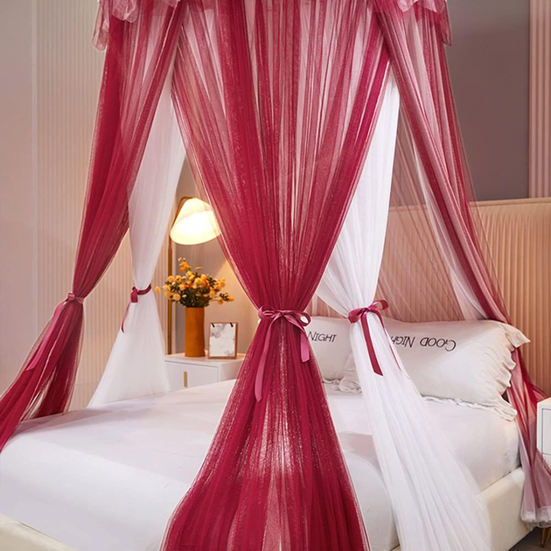 Mosquito net (Machardani) Single bed to Double bed (free Size) Ceiling Hung Round Dome