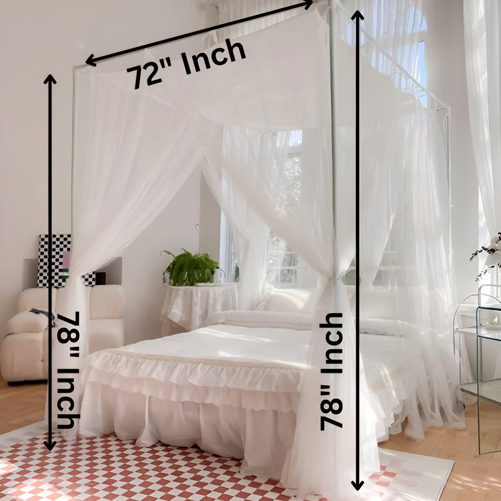 Relax Romantic Mosquito Net 4 Corner for Girls Women Bed for Wedding Decoration