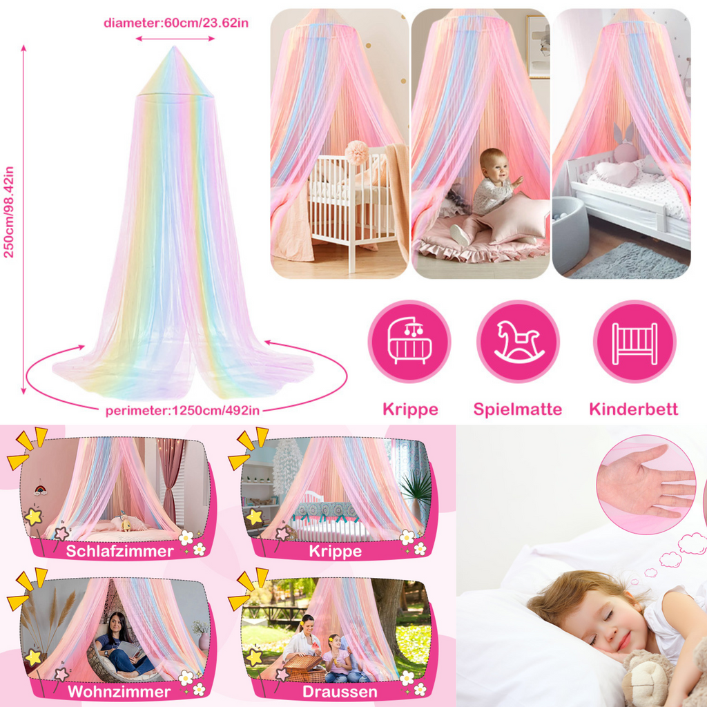 Polyester Kids Washable New Dome Kids Baby Mosquito Net Colorful Life Children Cover Bed Jhula Room