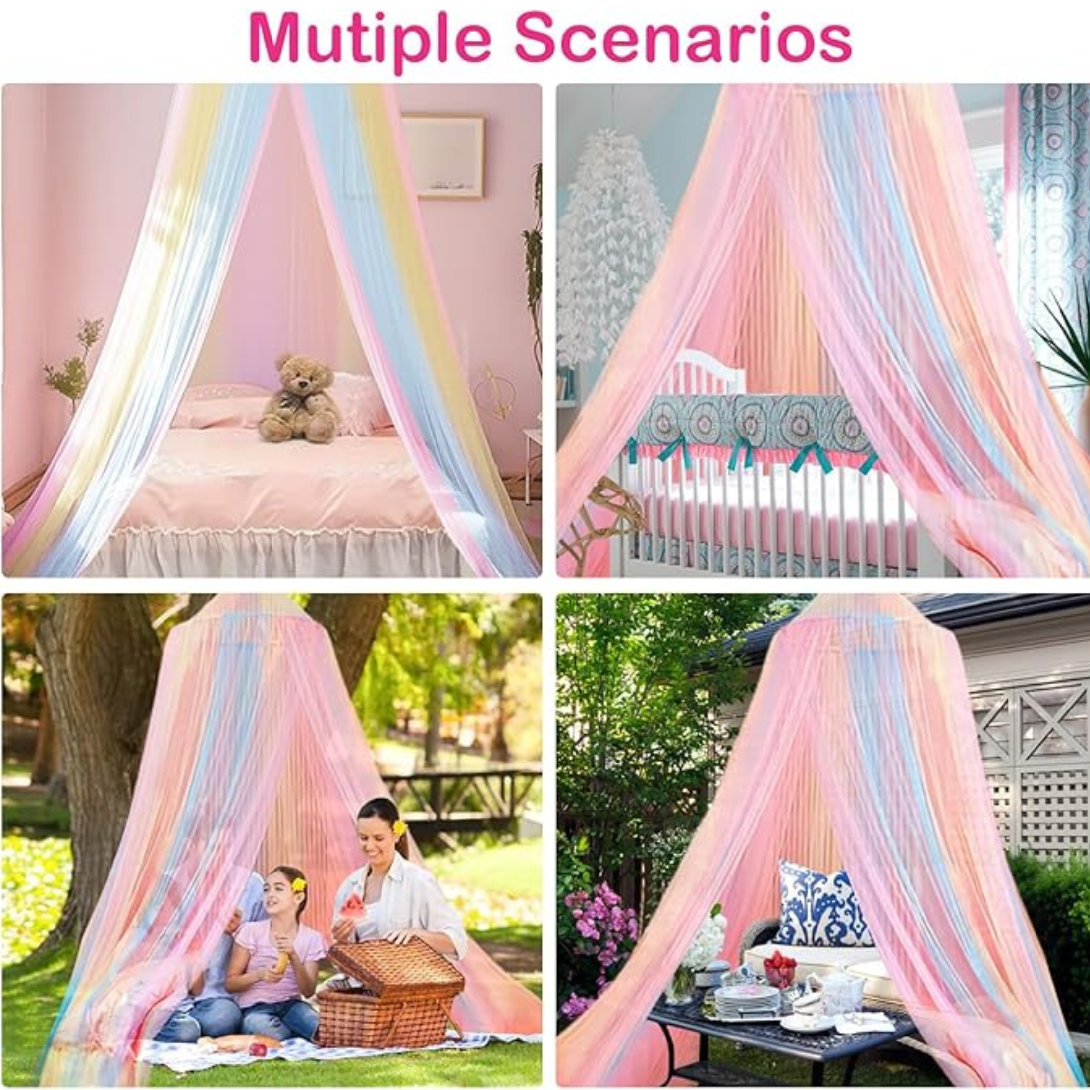 Polyester Kids Washable New Dome Kids Baby Mosquito Net Colorful Life Children Cover Bed Jhula Room