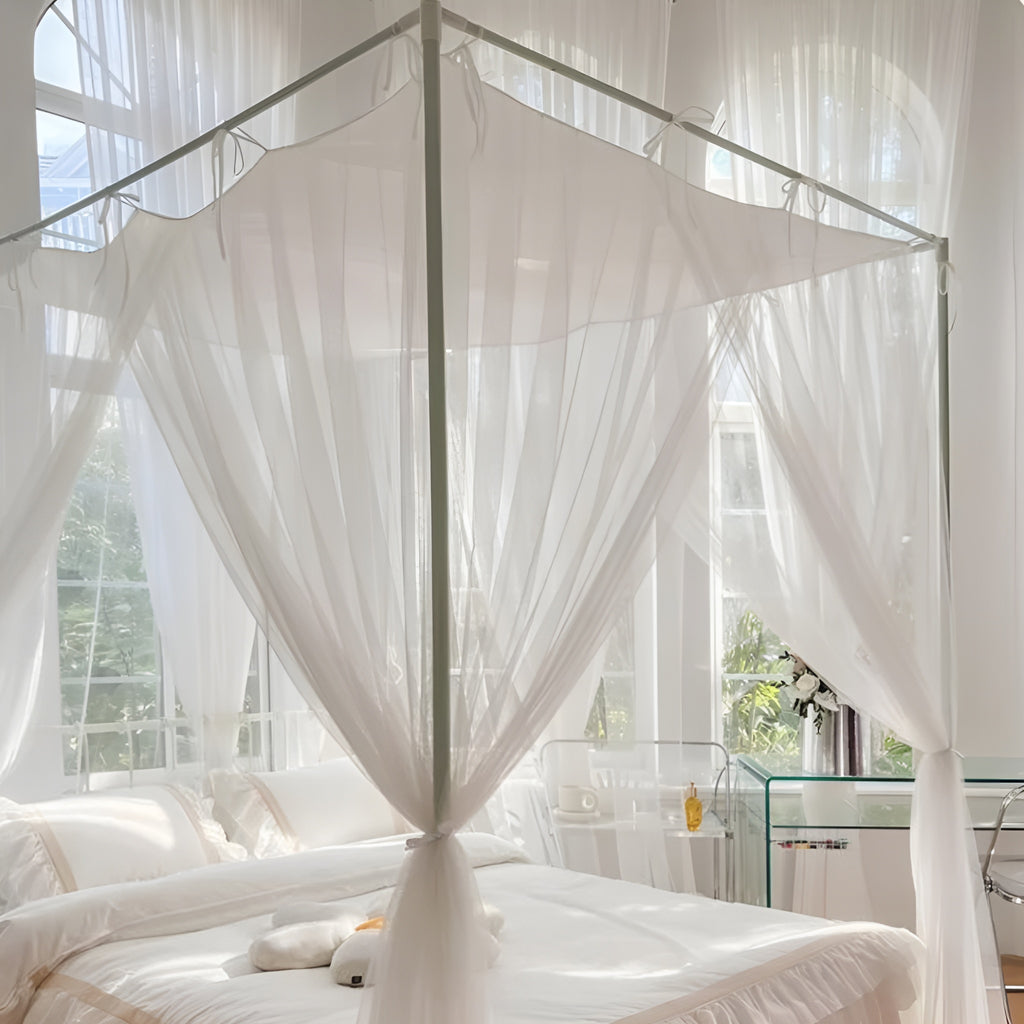 Relax Romantic Mosquito Net 4 Corner for Girls Women Bed for Wedding Decoration