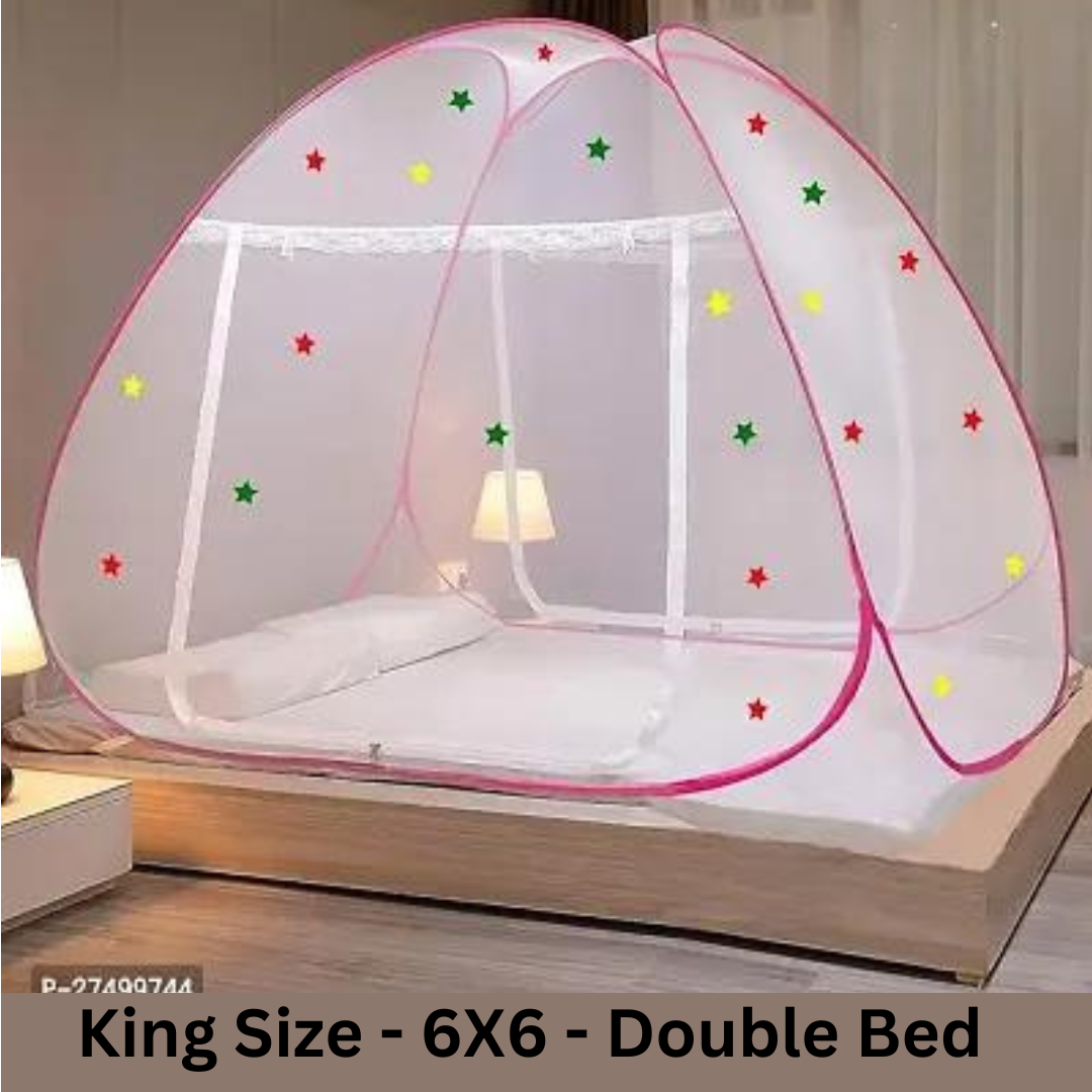 Polyester Adults Washable Mosquito net(Machhardani) Double bed free Size) 6×6 foldable Mosquito Net (Multicfolor, Tent)
