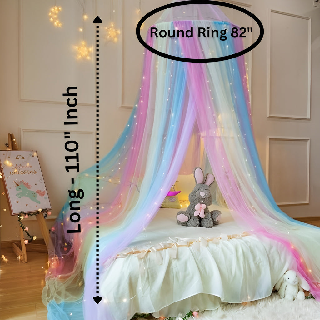 Hanging Dome Mosquito Net, Single to Double Bed Canopy Hanging, Pink Polyester Washable Adults Mosquito Net