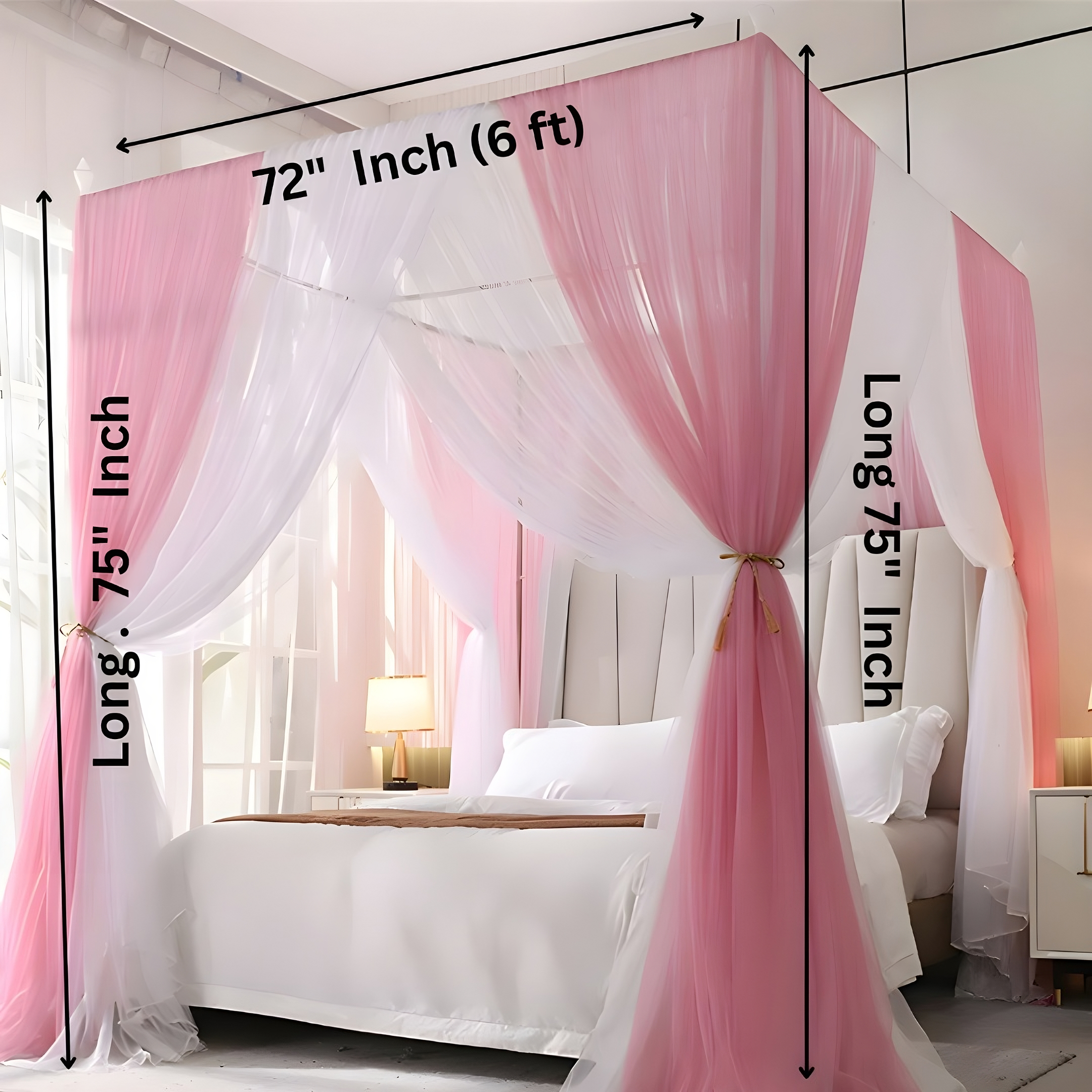 Palace Mosquito Net Indoor Outdoor 4 Gate Tents Decoration Soft fabric Cotton Washable