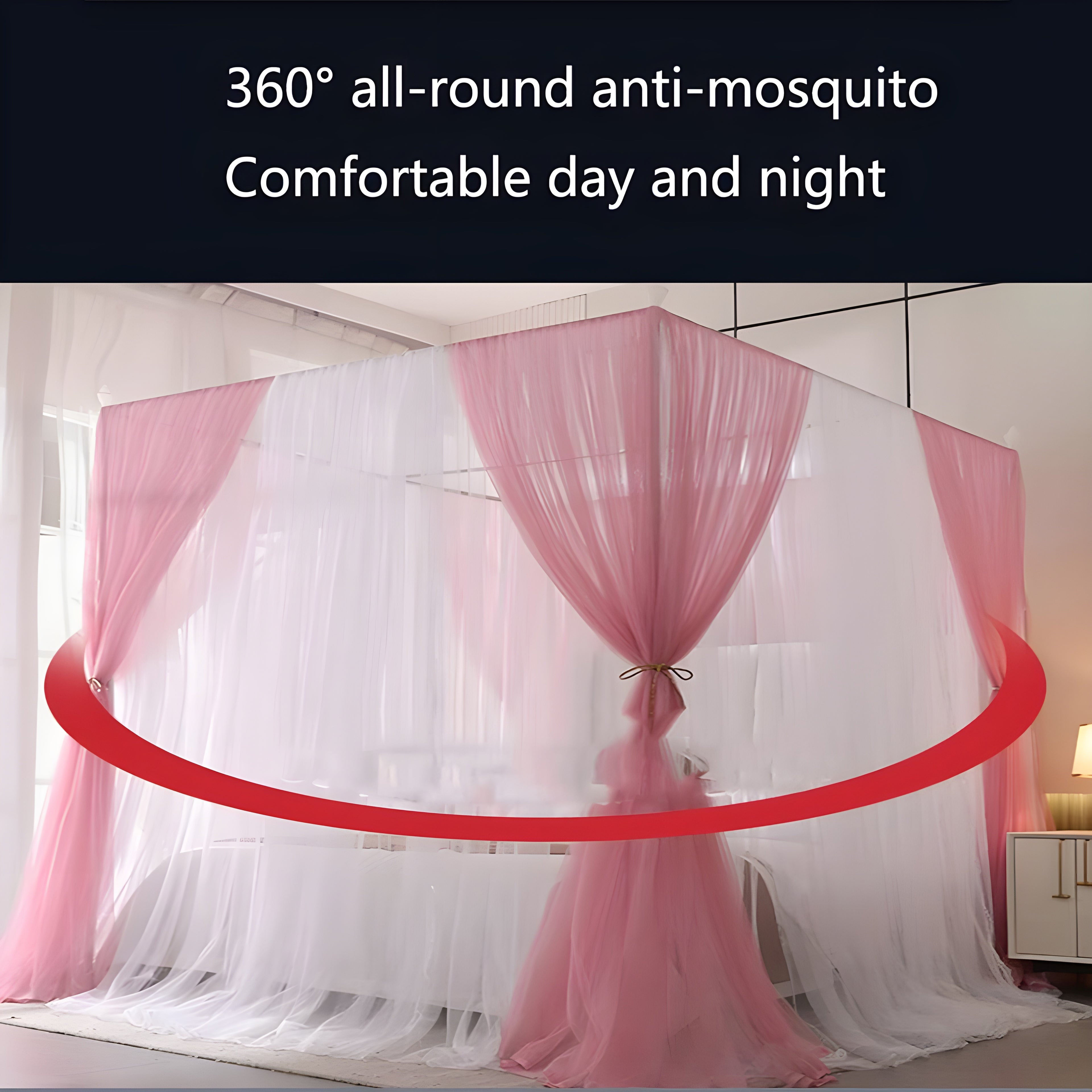 Palace Mosquito Net Indoor Outdoor 4 Gate Tents Decoration Soft fabric Cotton Washable