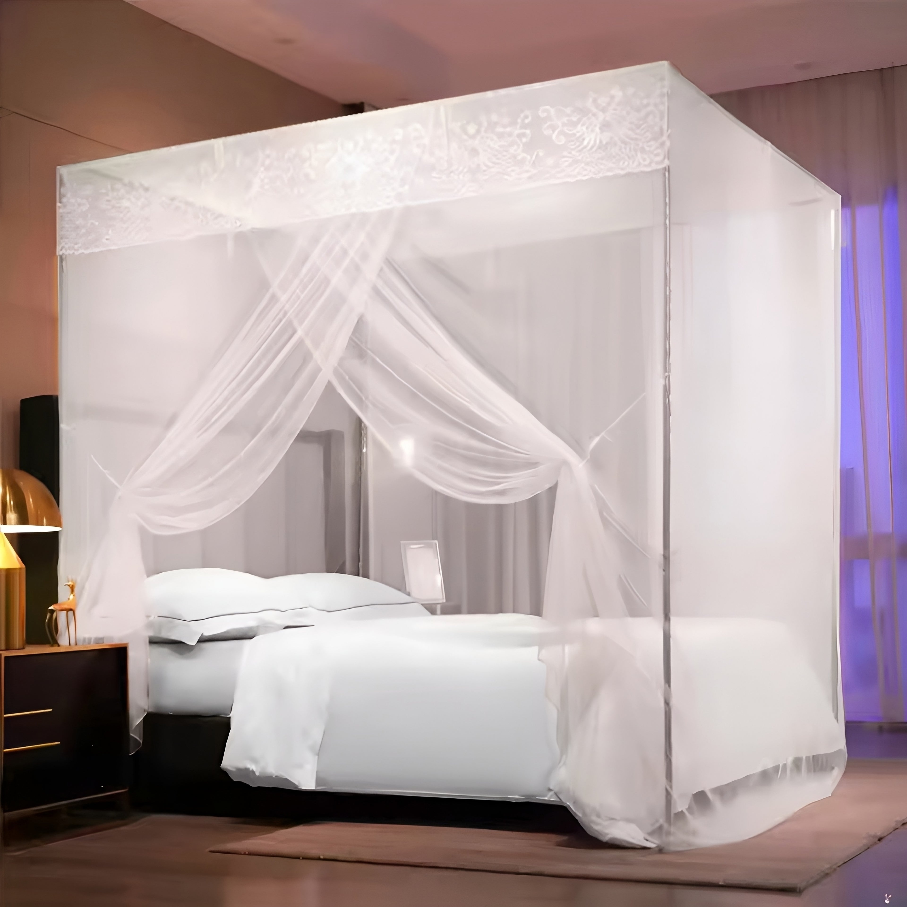 Enhance Your Sleep with Newnet Cotton Washable Canopy Bed Curtains