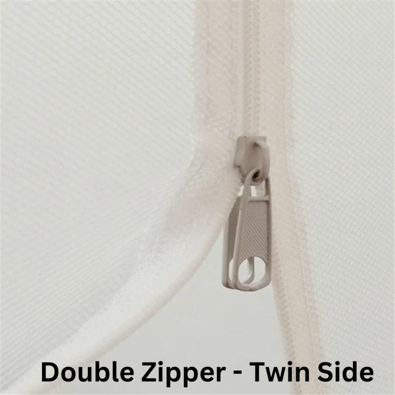 Foldable Mosquito Net  (White, Pink) - Image 2