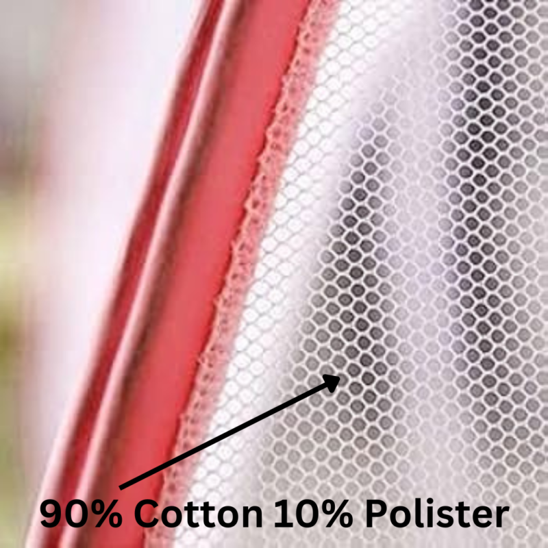 Foldable Mosquito Net  (White, Pink) - Image 3