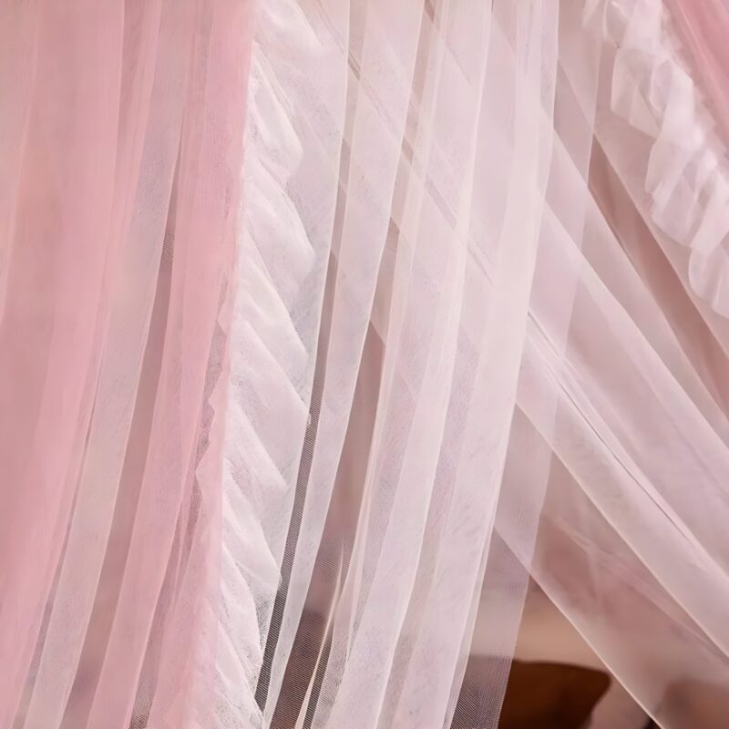 Square Bed Mosquito Net  (Pink, Tent) - Image 4