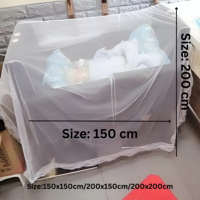 Polyester Kids Washable Crib Cloth Newborn Children\'s Bed Mosquito Net Baby Zulla Mesh Cover Mosquito Net  (White, Bed Box) - Image 2