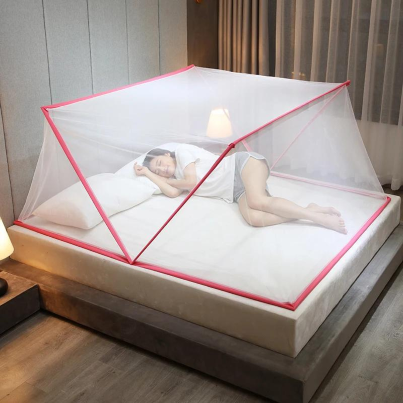 Polyester Adults Washable Mosquito net(Machhardani) Double bed free Size) Mosquito Net  (Color Red pink rani, Tent)