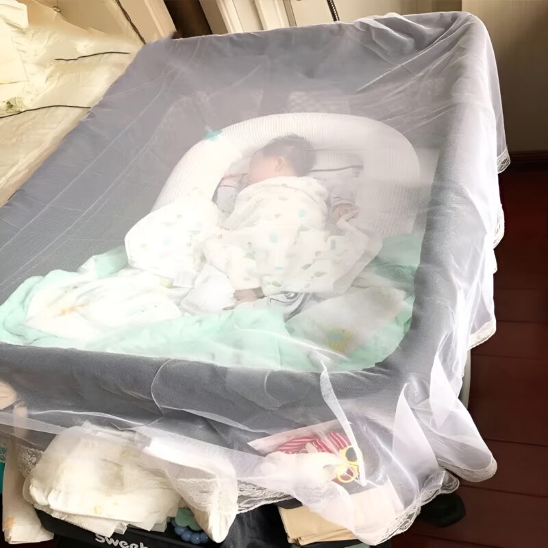 Polyester Kids Washable Crib Cloth Newborn Children\'s Bed Mosquito Net Baby Zulla Mesh Cover Mosquito Net  (White, Bed Box) - Image 3
