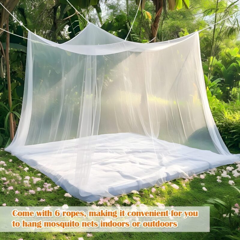 Polyester Adults Washable Mosquito net(Machhardani) Double bed free Size) 6x6 foldable Mosquito Net  (White, Tent) - Image 2