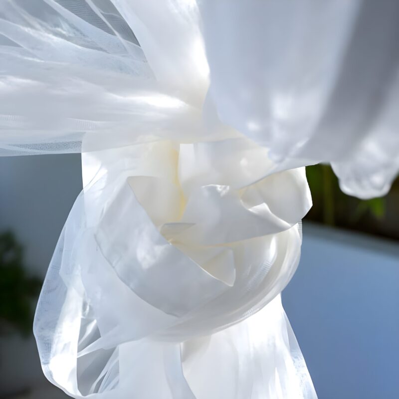 Polyester Adults Washable Polyester mosquito net for XL beds with 4 door openings Mosquito Net  (White, Bed Box) - Image 2