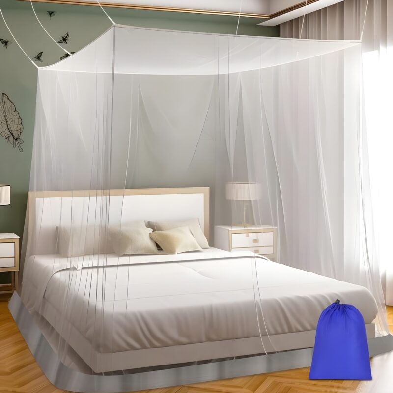 Polyester Adults Washable Mosquito net(Machhardani) Double bed free Size) 6x6 foldable Mosquito Net  (White, Tent)