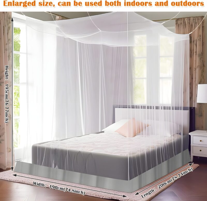 Polyester Adults Washable Mosquito net(Machhardani) Double bed free Size) 6x6 foldable Mosquito Net  (White, Tent) - Image 3