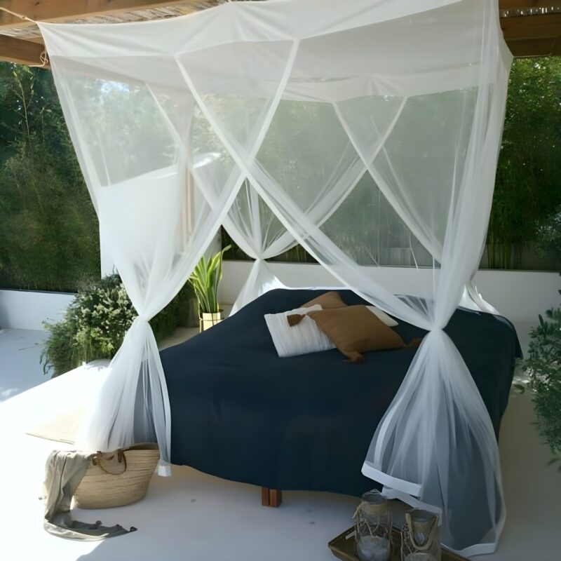 Polyester Adults Washable Polyester mosquito net for XL beds with 4 door openings Mosquito Net  (White, Bed Box) - Image 4